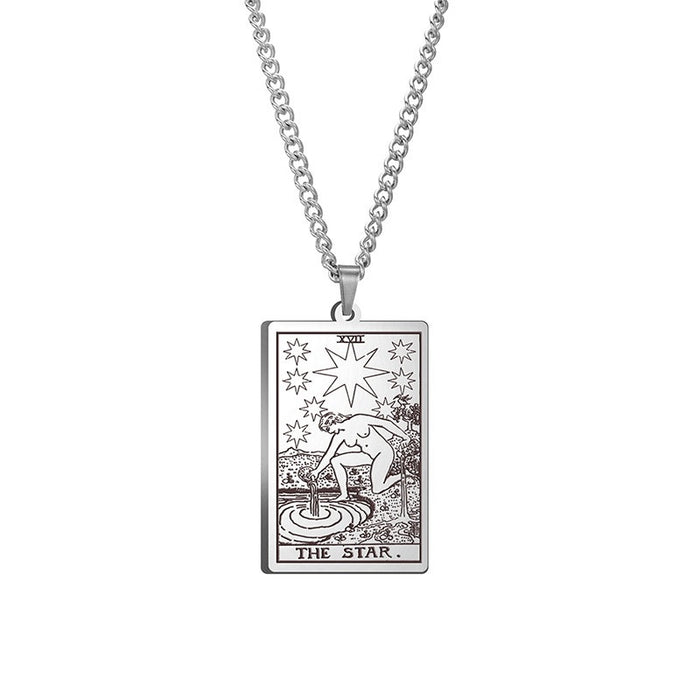 Tarot Witch Holy Water Stainless Steel Necklace
