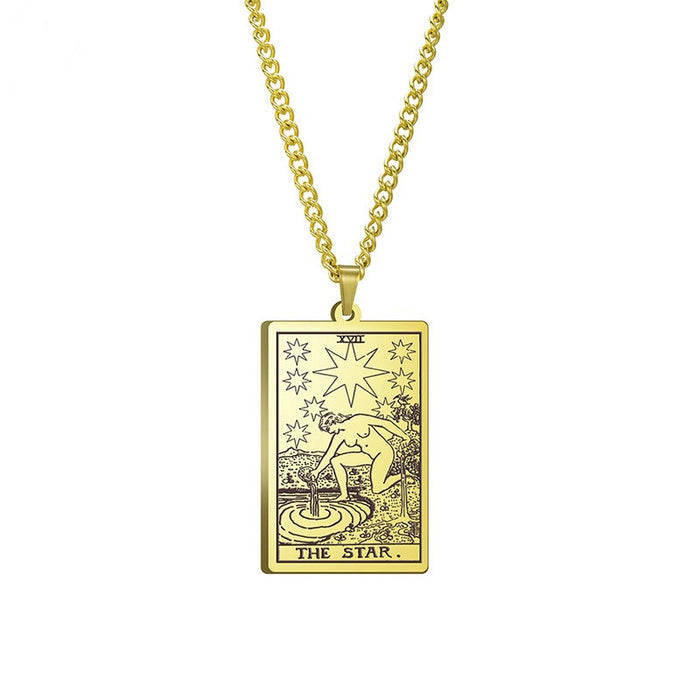 Tarot Witch Holy Water Stainless Steel Necklace