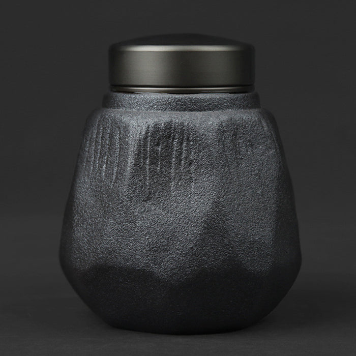 Kiln Turned Retro Stoneware Sealed Awakening Tea Storage Jar