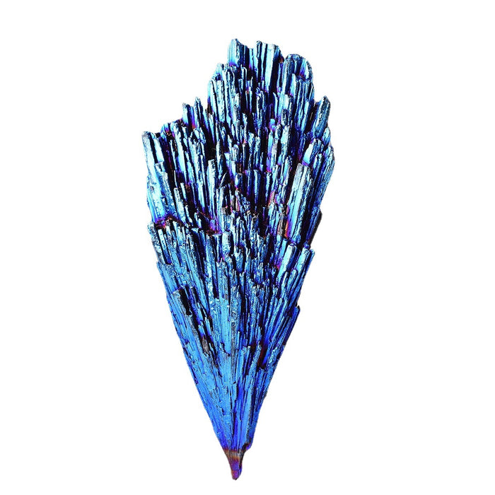 Electroplated Peacock Blue Flame Feather Vug Mineral Specimen