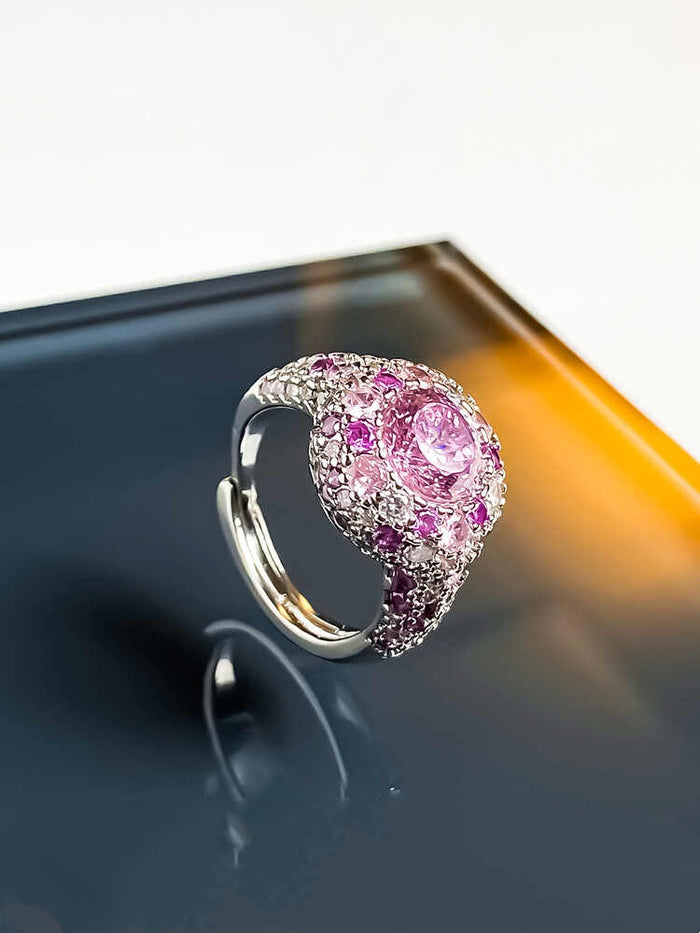 Adjustable Crystal Metaphysical Gemstone Ring with Opening