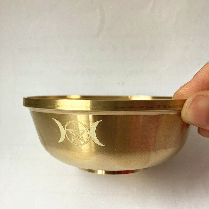 Pure Copper Altar Ritual Bowl Pentagram