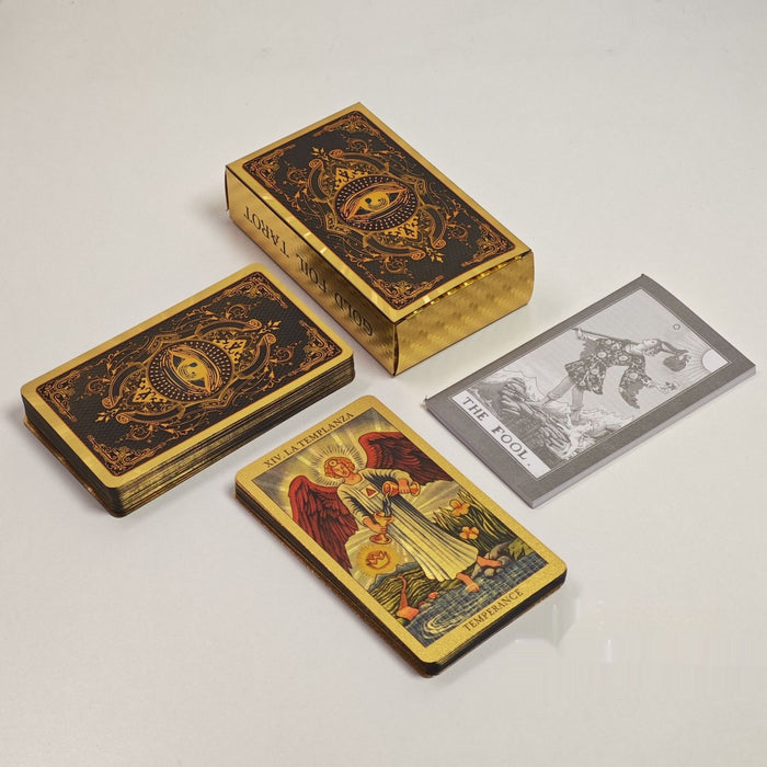 Gold Foil Tarot Card Plastic Waterproof Full Set Color Printing